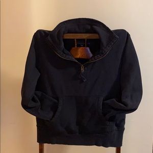 AE quarter zip distressed pullover